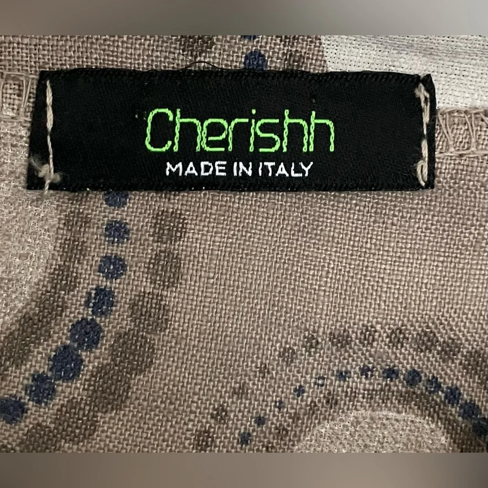 Cherishh Made Italy 100% Linen Button Top Artsy Lagenlook Lagom Medium Coastal - Picture 6 of 6